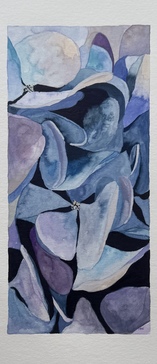 Enjoy The Ride Blue / Aquarell auf Papier / 40 x 70 cm (gerahmt)