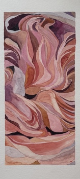 Enjoy The Ride Rose / Aquarell auf Papier / 40 x 70 cm (gerahmt)